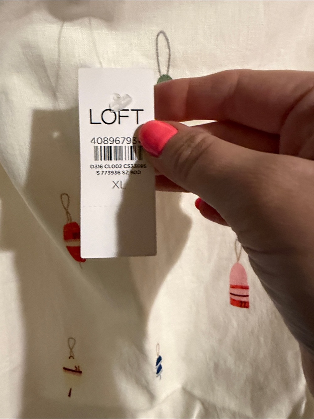 LOFT White Sundress with Multicolor Buoy Print - Picture 2 of 2